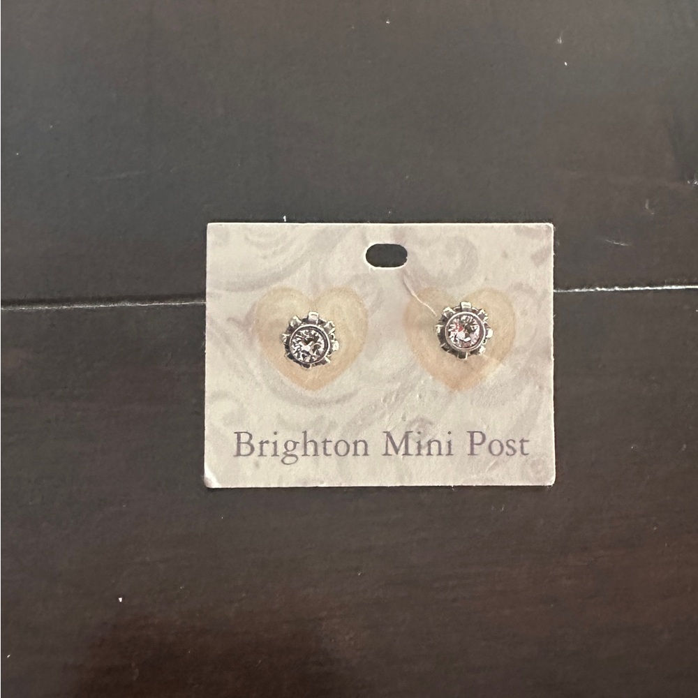 NWT Brand new, never worn Brighton Mini Post Dazzler Earrings - Silver and Clear